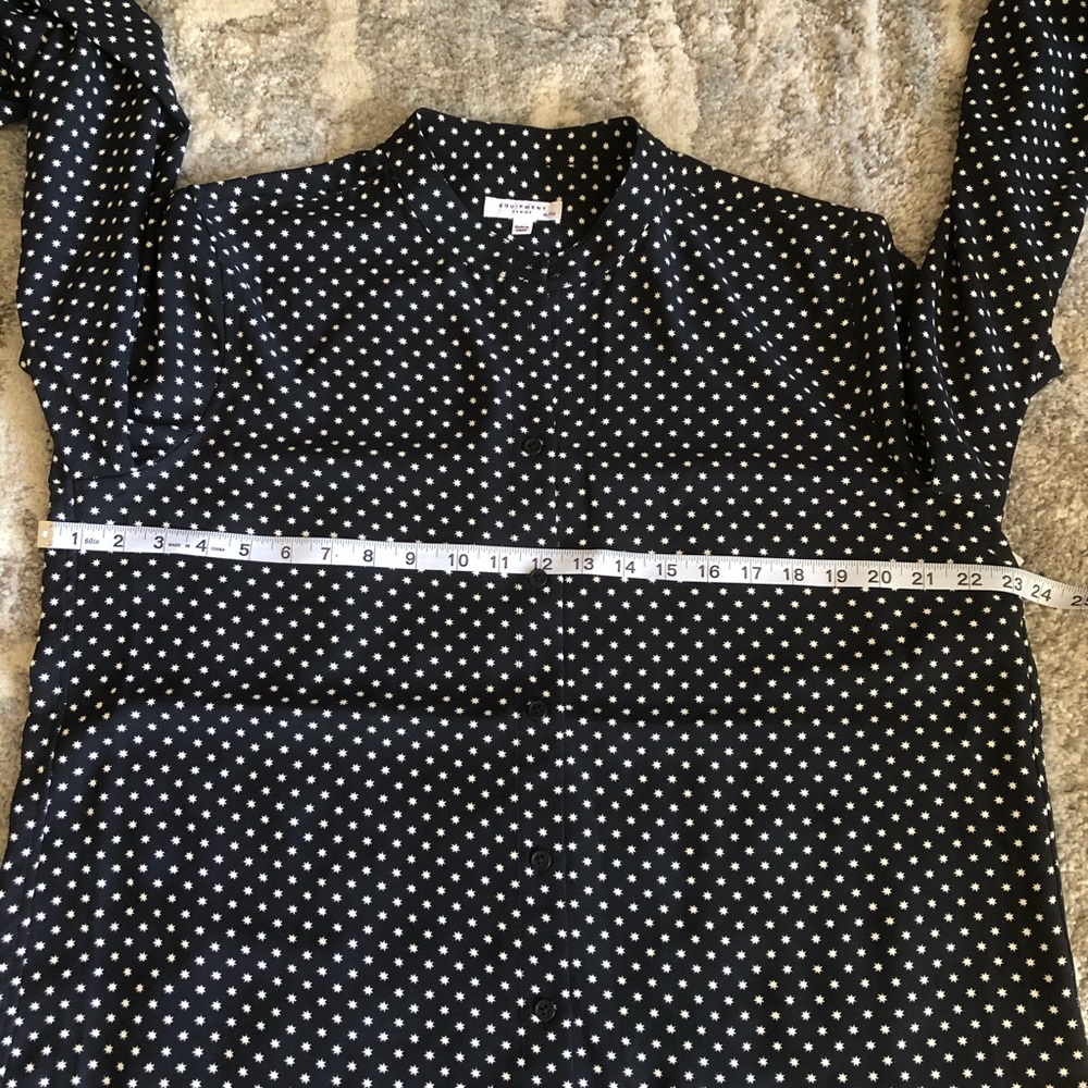 Equipment Navy and White Star Dot Blouse - Picture 8 of 8
